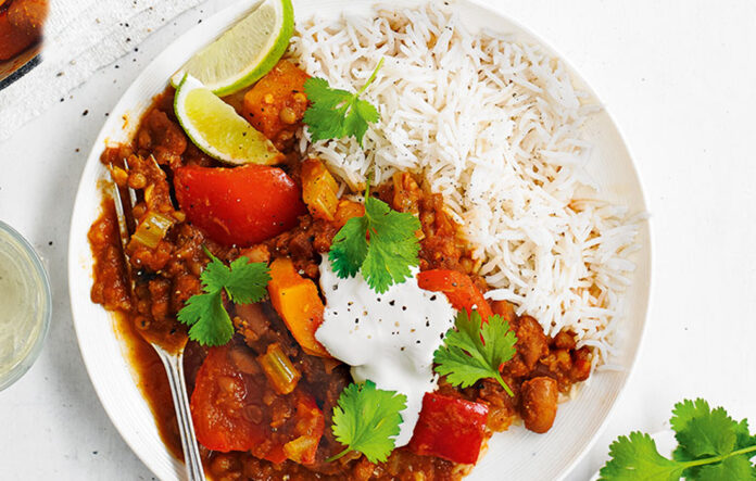 Vegetarian butternut pumpkin chilli