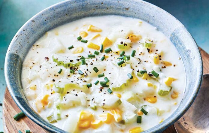 Corn and leek chowder