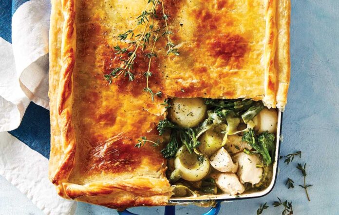 Chicken and greens pie