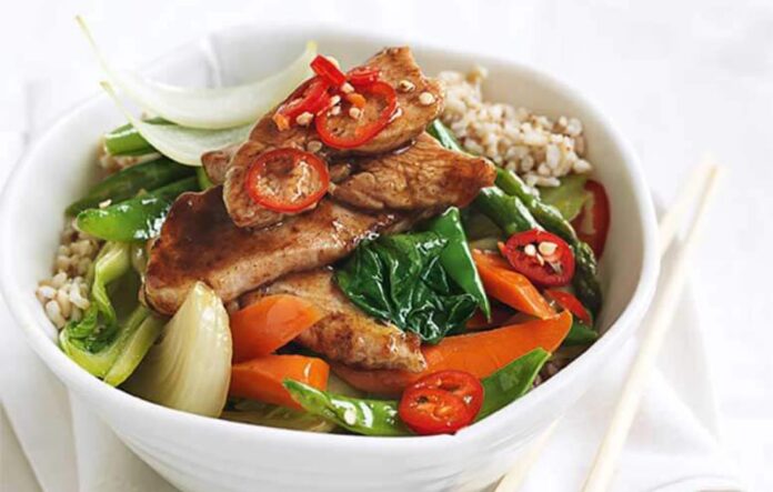 Five-spice pork stir-fry