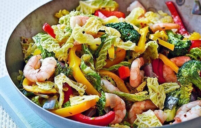 Prawn and pepper stir-fry