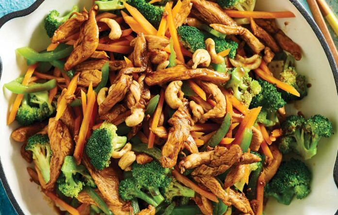 Honey soy chicken and broccoli stir-fry