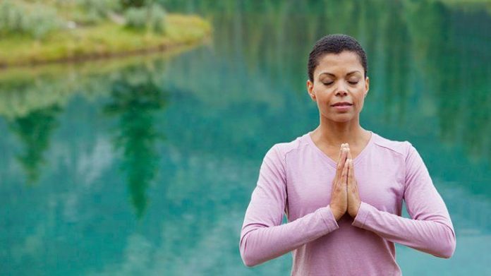 Woman meditating