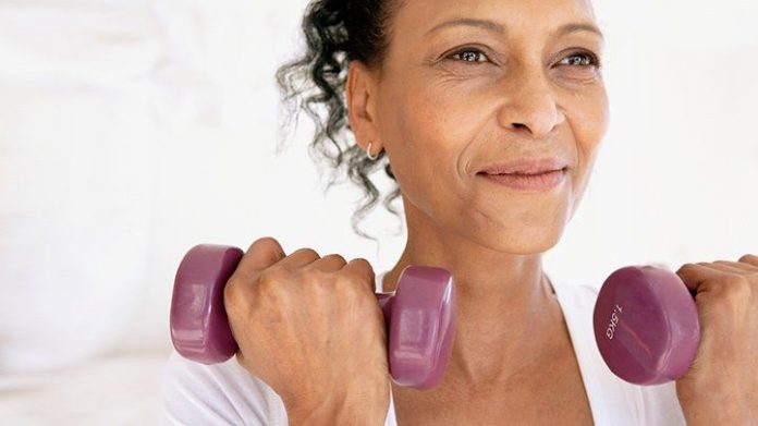 Woman lifting weights