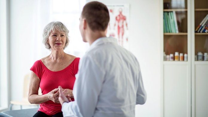 a woman with parkinson